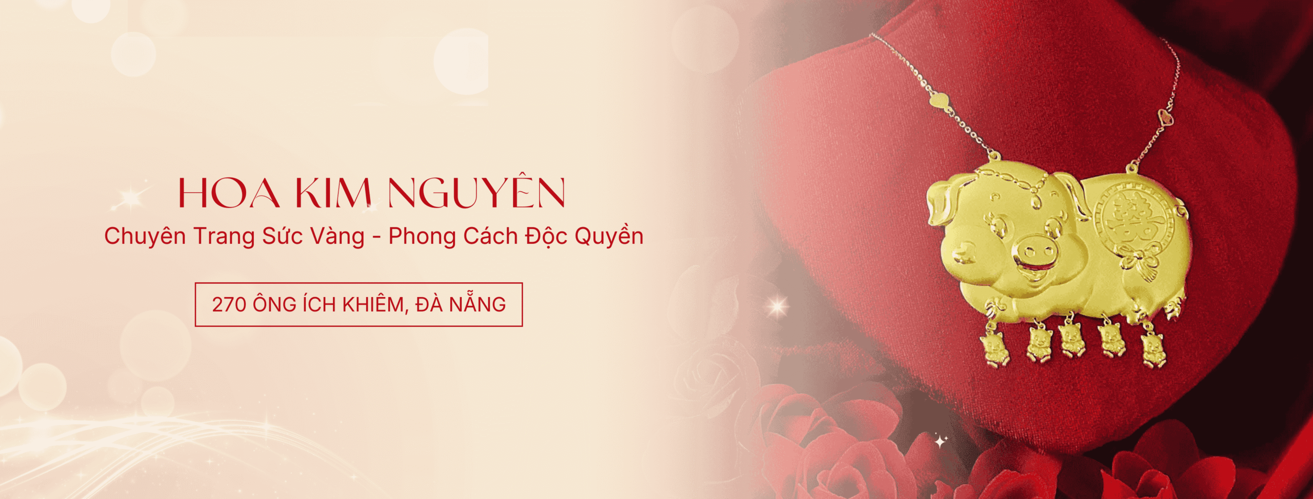 Không gian tiệm vàng Hoa Kim Nguyên Đà Nẵng thực tế